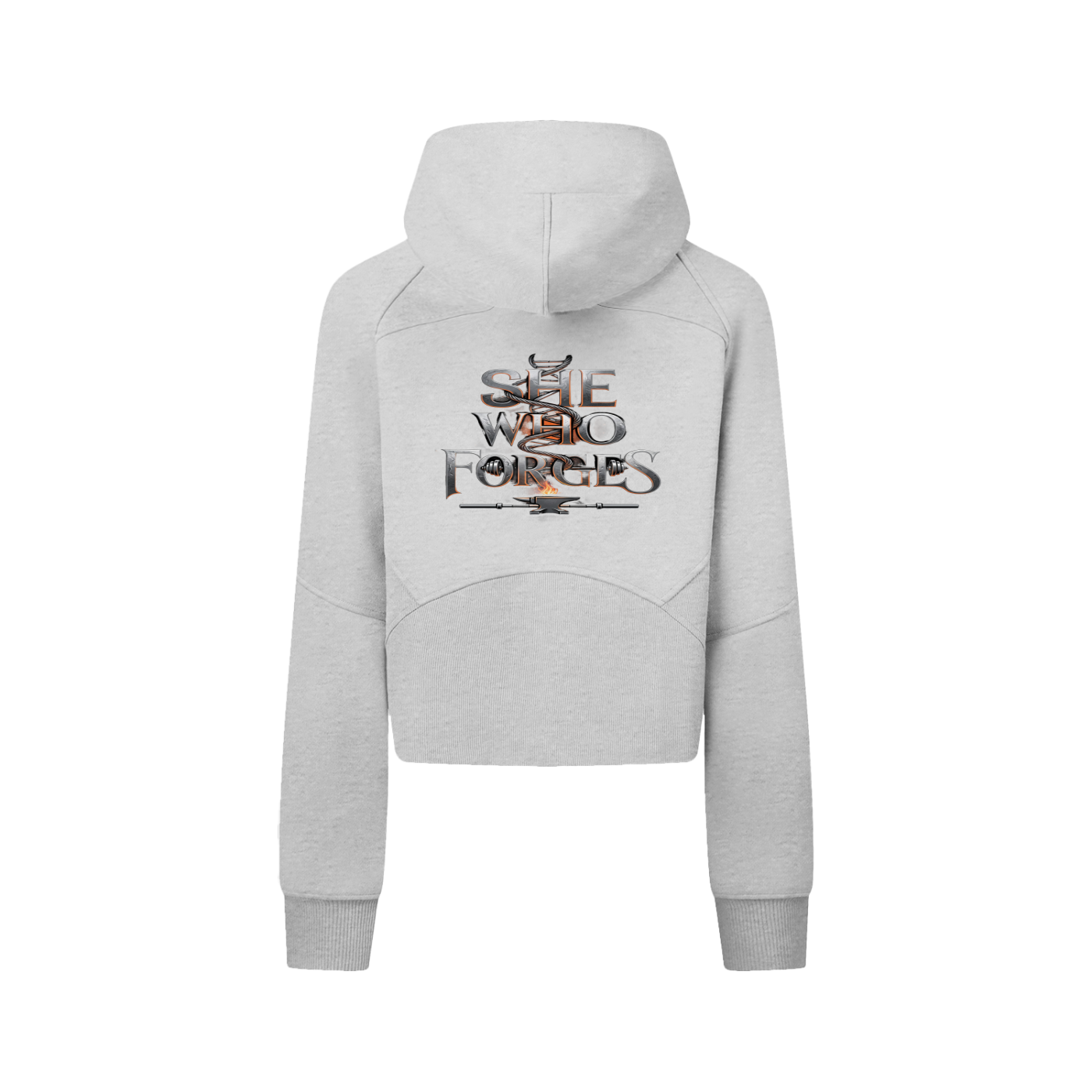 Cropped Zip-Through Hoodie