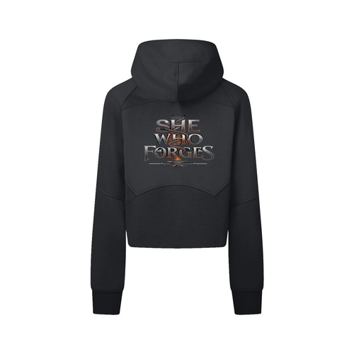 Cropped Zip-Through Hoodie